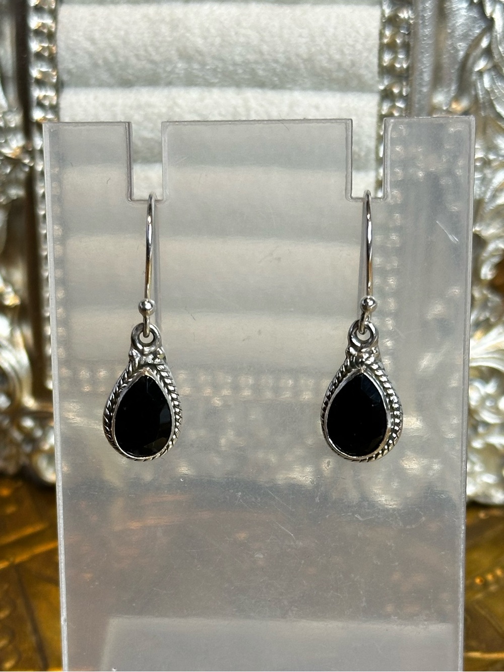 Black Onyx Sterling Silver S925 Dangle Earrings